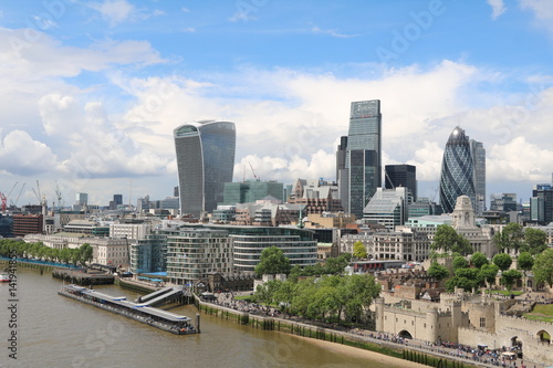 London on the River Thames from Tower Bridge, United Kingdom
