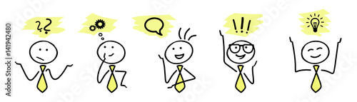 Stick Figures - Business Moments Yellow Marker