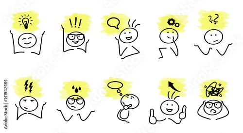 Stick Figures - Business Moments Yellow Marker