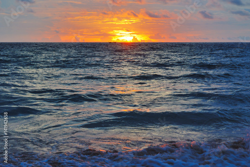 Tropical sea sunset