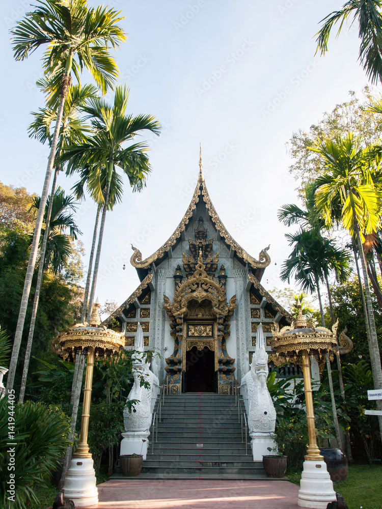 Lanna style Buddhism church in Chiang Mai