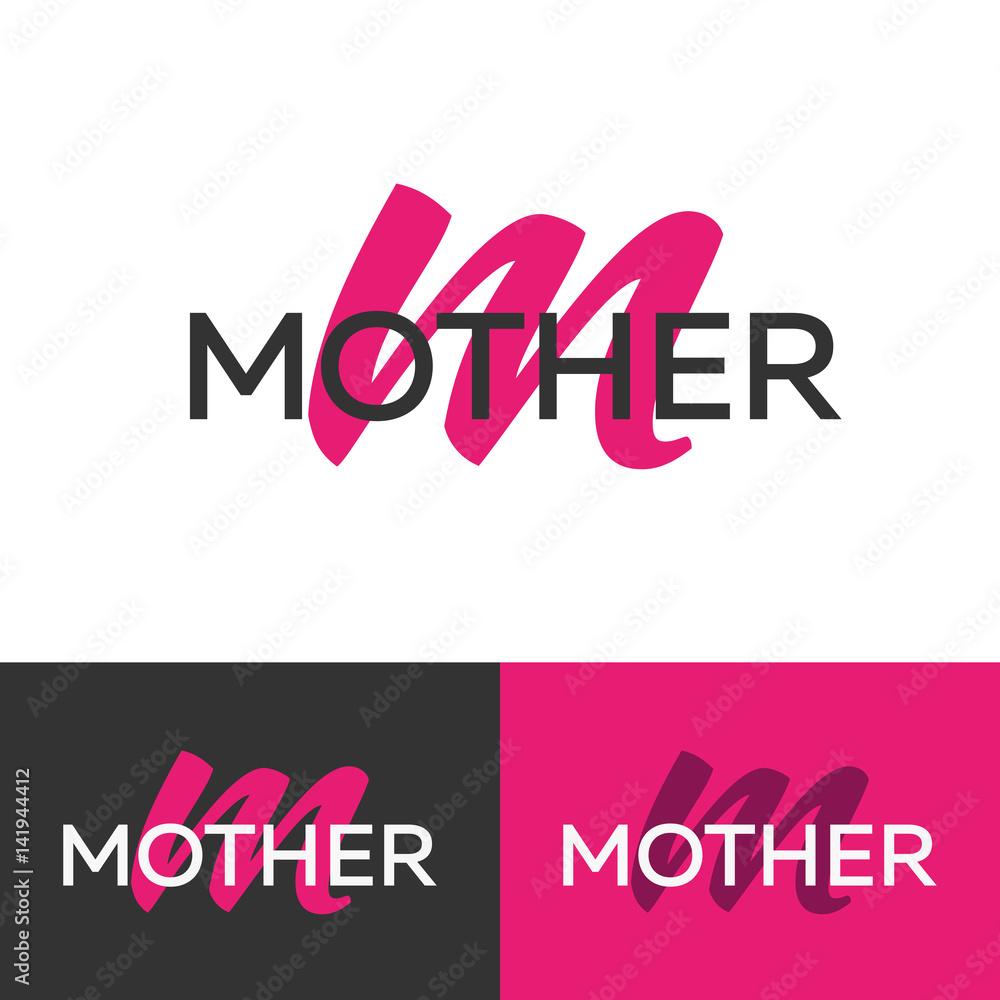 Mother logo. Letter M logo. Vector logo template. Logotype concept.
