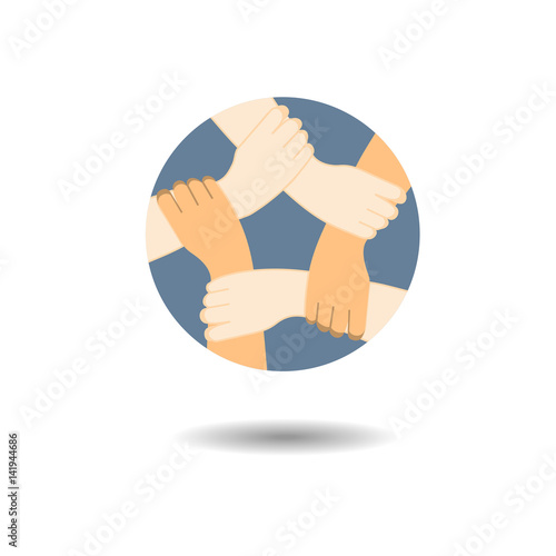 Support hand, work together icon