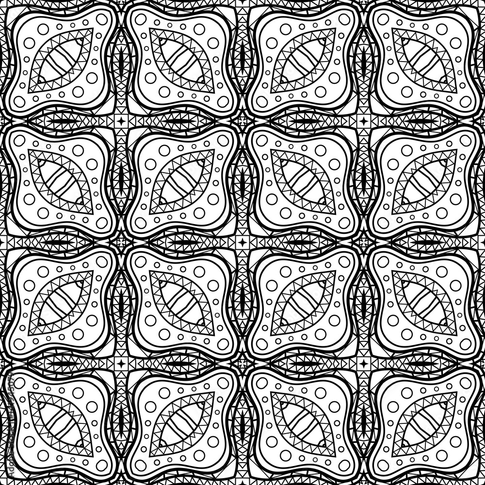 Vector Monochrome Abstract Pattern. Lace. Deco Ornament. For Coloring Vector Monochrome Abstract Pattern. Lace. Deco Ornament. For Coloring