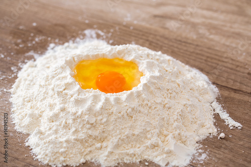 egg and flour background.