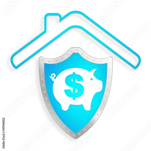 épargne dollar  maison sur bouclier bleu