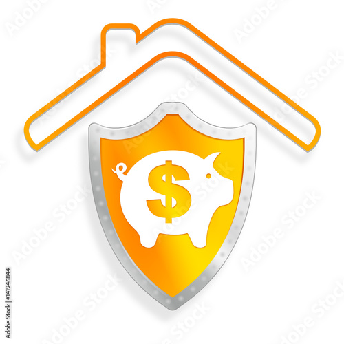 épargne dollar sur bouclier orange
