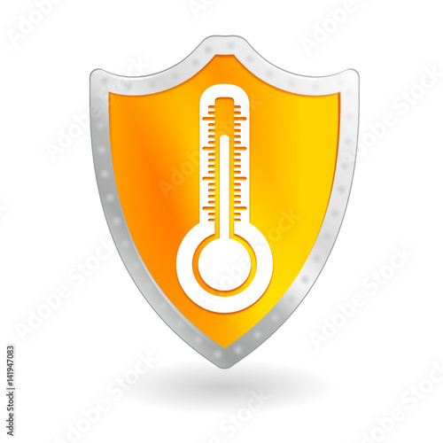 thermomètre thermique sur bouclier orange