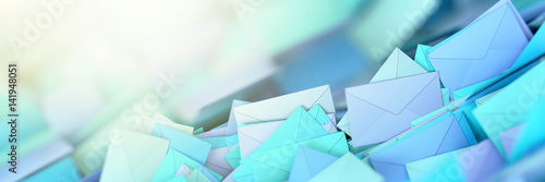 Fotografie, Obraz Infinite mail envelopes, 3d rendering background