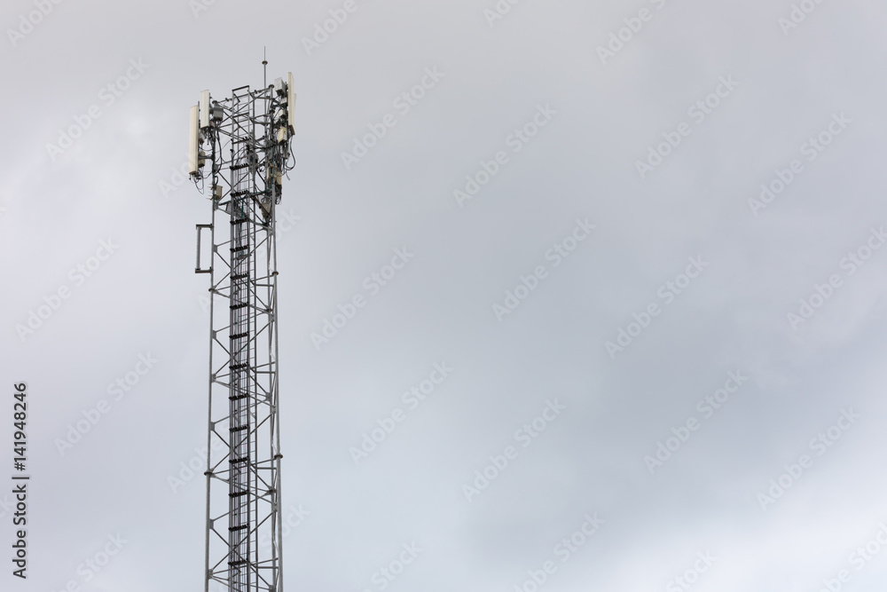 Tower with data transmission equipment