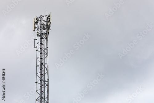 Tower with data transmission equipment