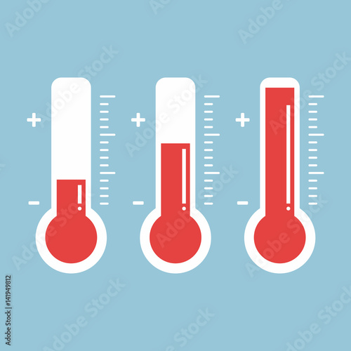 red thermometers with different levels