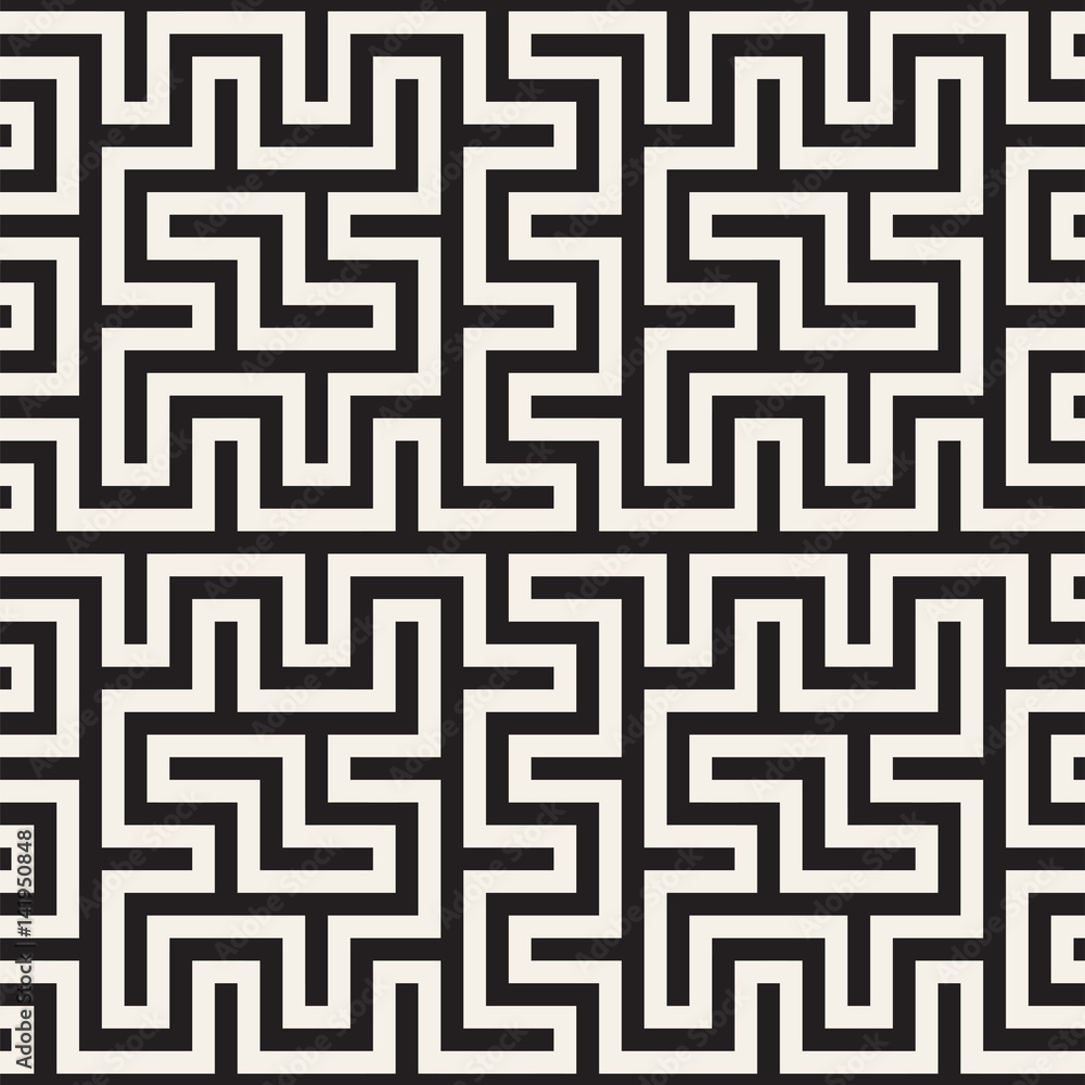 Maze Tangled Lines Contemporary Graphic. Abstract Geometric Background Design. Vector Seamless Pattern. Maze Tangled Lines Contemporary Graphic. Abstract Geometric Background Design. Vector Seamless Pattern.