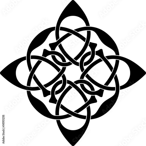 Monochrome Celtic pattern. Pattern for Scandinavian or Celtic ornament. Vector illustration