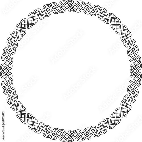 Round frame of Celtic pattern. Pattern for Scandinavian or Celtic ornament. Vector illustration