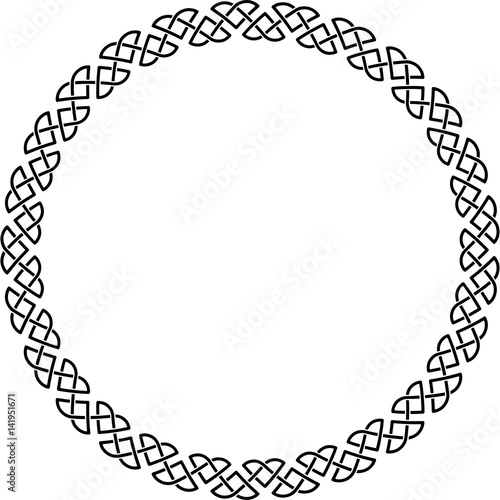 Round frame of Celtic pattern. Pattern for Scandinavian or Celtic ornament. Vector illustration