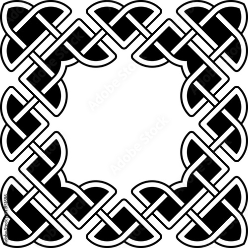 Monochrome Celtic pattern. Pattern for Scandinavian or Celtic ornament. Vector illustration