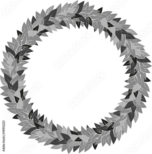 Round frame with golden leaves. Vector illustration for card, invitations or congratulations with space for your text