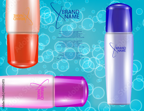 Glamorous Hair Care Products Packages on the sparkling effects background.