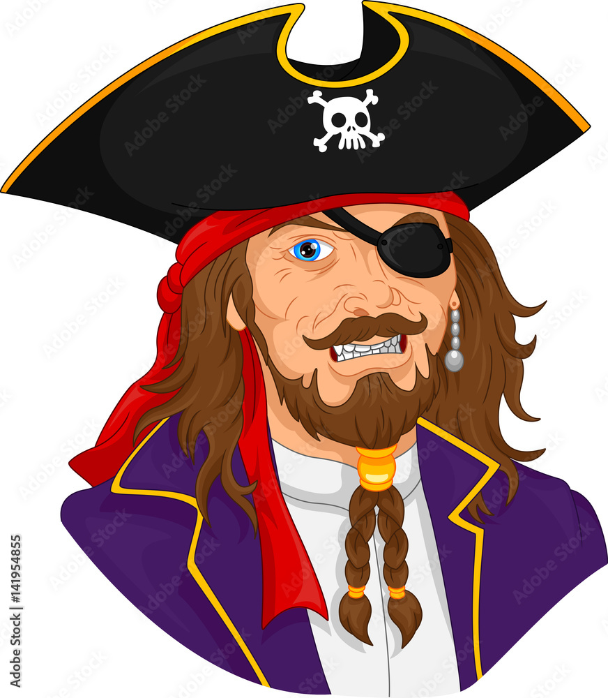 half body pirate mascot Stock Vector | Adobe Stock