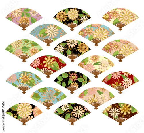 The fans set isolated on a light background. Vector set of isolated fans.