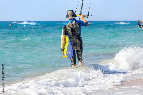 Kite surfer on the beach