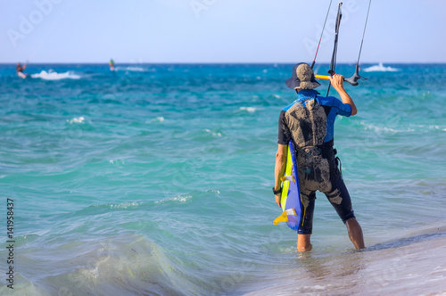 Kite surfer on the beach