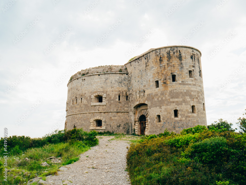 Fort Arza in Montenegro, near the island of Mamula in the Adriatic Sea.