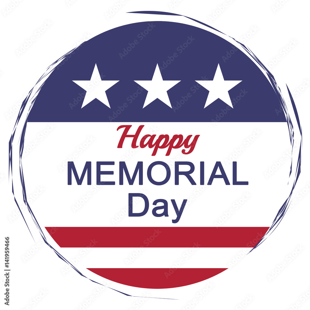 Happy Memorial Day, illustration on white background Happy Memorial Day, illustration on white background