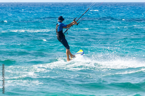 Kite surfer in action