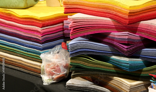 fabrics and of felt for sale in the haberdashery and hobby shop