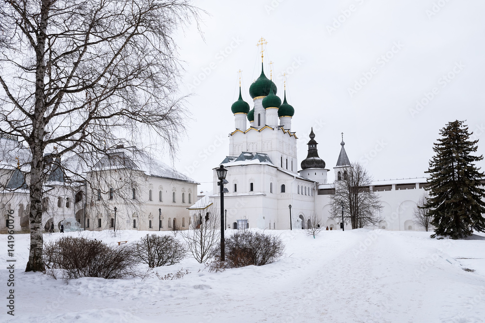 Inside the Rostov Kremlin in winter, Russia