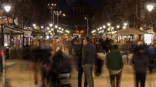 Time Lapse Of People Walking On Busy Street