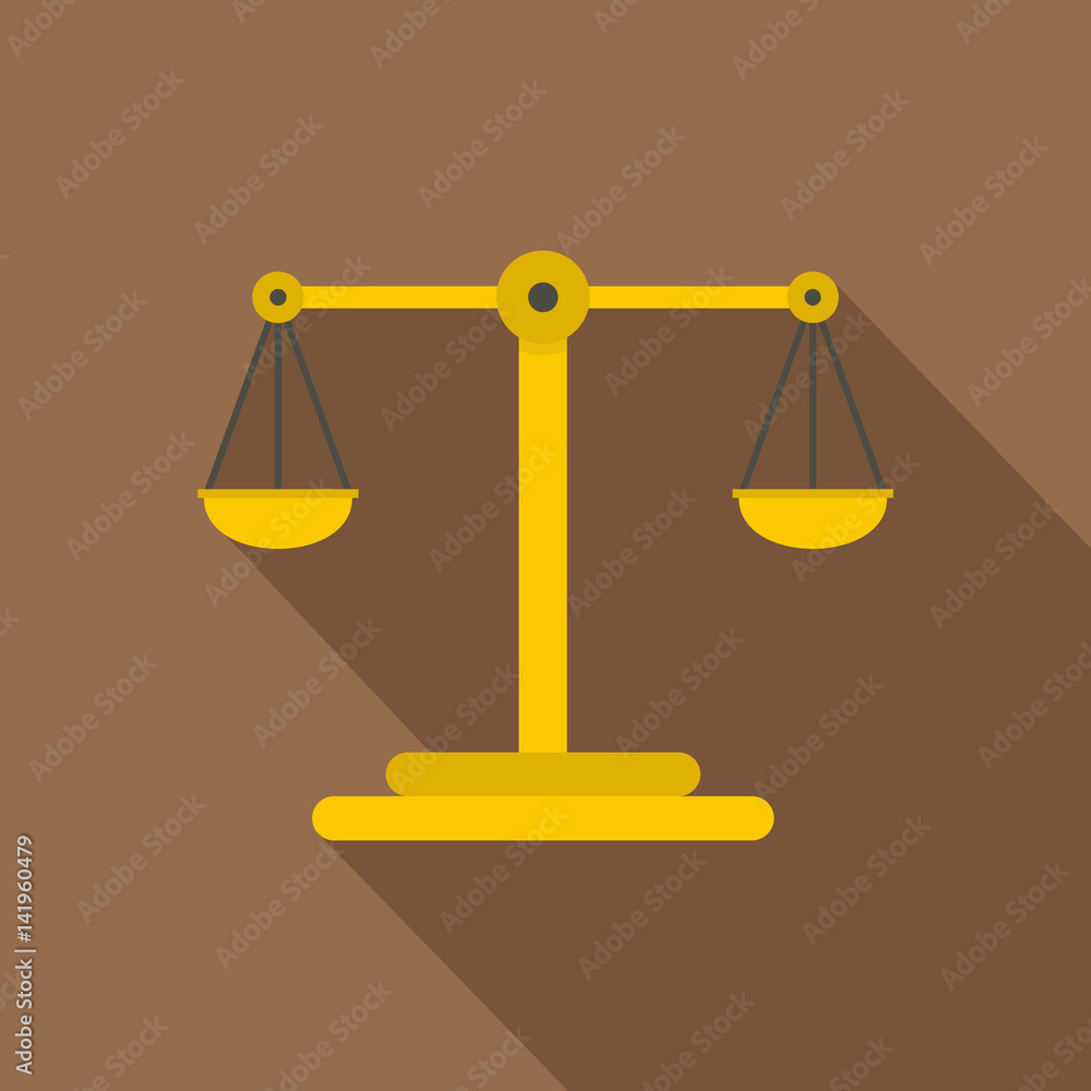 Scales of justice icon, flat style Scales of justice icon, flat style