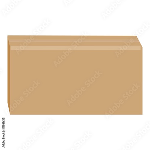Sealed cardboard box mockup, realistic style