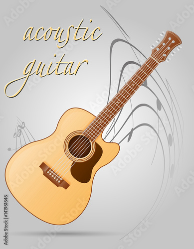 acoustic guitar musical instruments stock vector illustration
