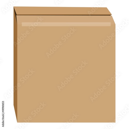 Cardboard box mockup, realistic style
