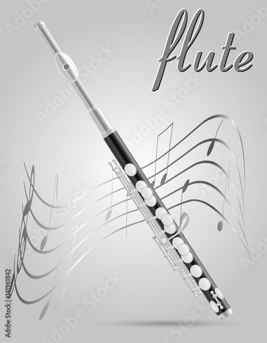 flute wind musical instruments stock vector illustration