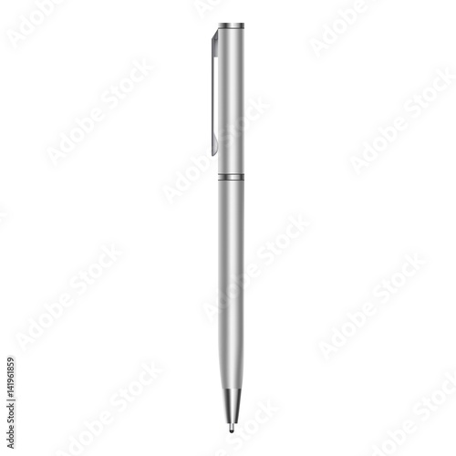 Metal pen mockup, realistic style