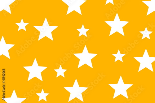 Illustration of white stars on an orange background