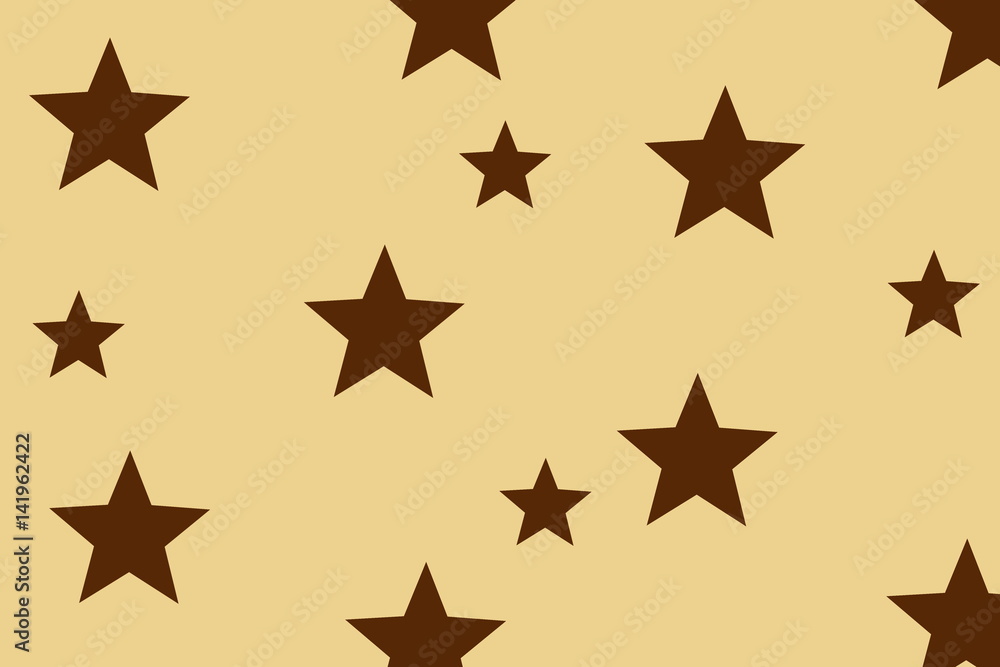 Obraz premium Illustration of brown stars on a vanilla colored background