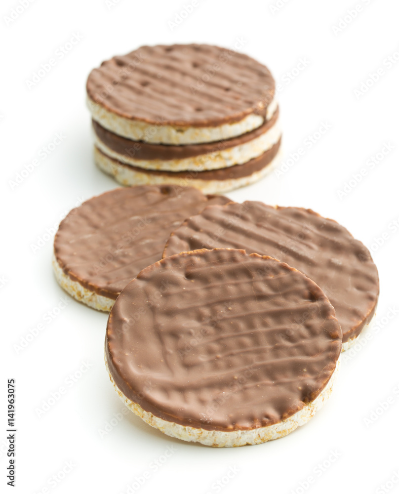 Puffed rice bread with chocolate. Puffed rice bread with chocolate.