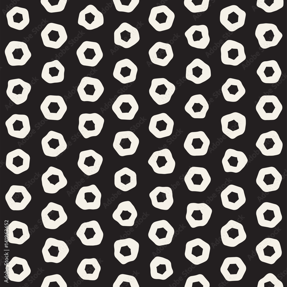 Stylish Doodle Scattered Shapes. Vector Seamless Black And White Freehand Pattern Stylish Doodle Scattered Shapes. Vector Seamless Black And White Freehand Pattern