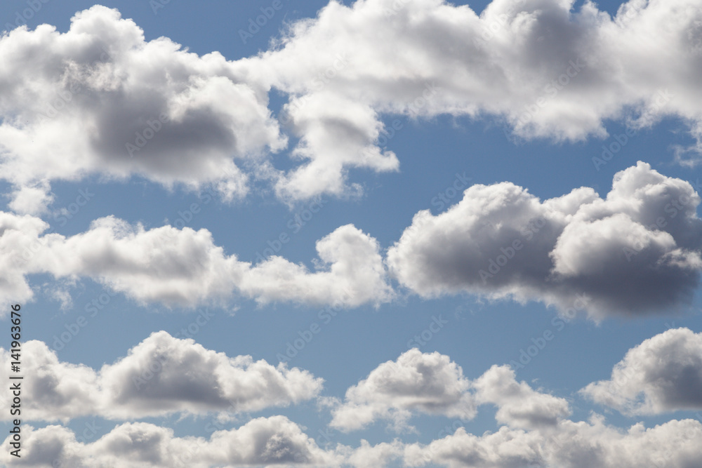 Fototapeta premium Fluffy clouds under the blue sky float