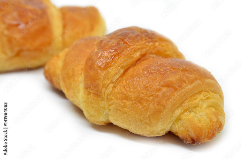 Two French croissants