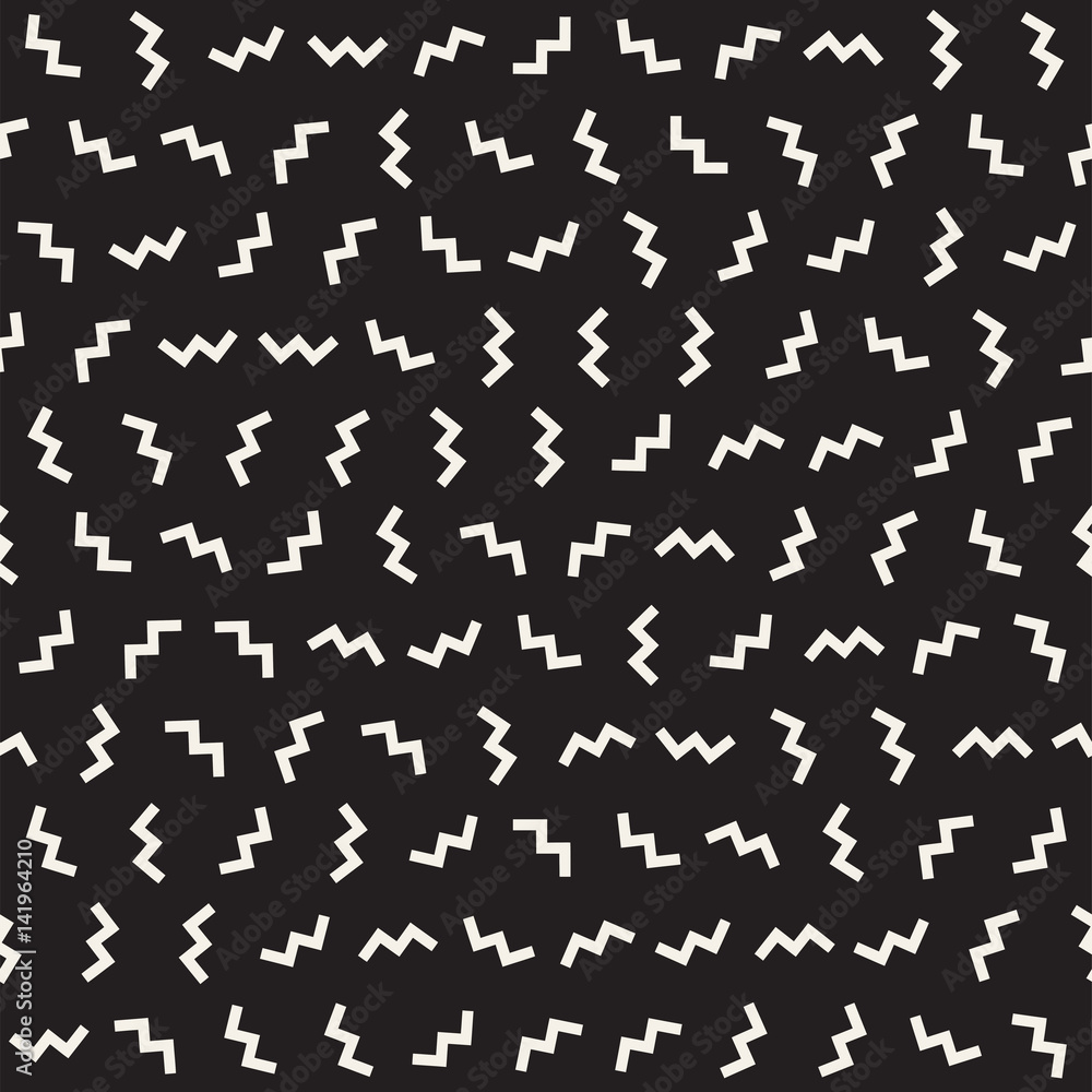 Trendy Texture With Scattered Geometric Shapes. Vector Seamless Pattern. Trendy Texture With Scattered Geometric Shapes. Vector Seamless Pattern.