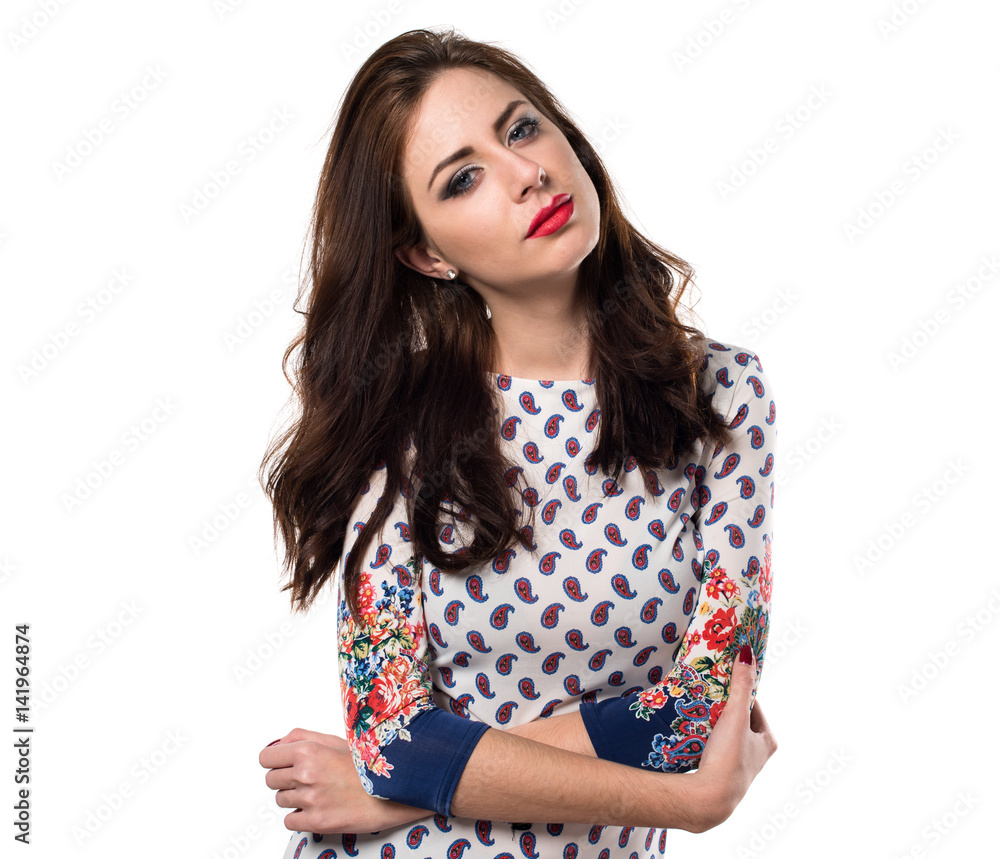 Beautiful model woman posing in studio Beautiful model woman posing in studio