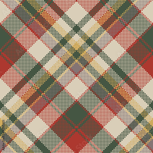 Burlap tartan fabric texture check seamless pattern