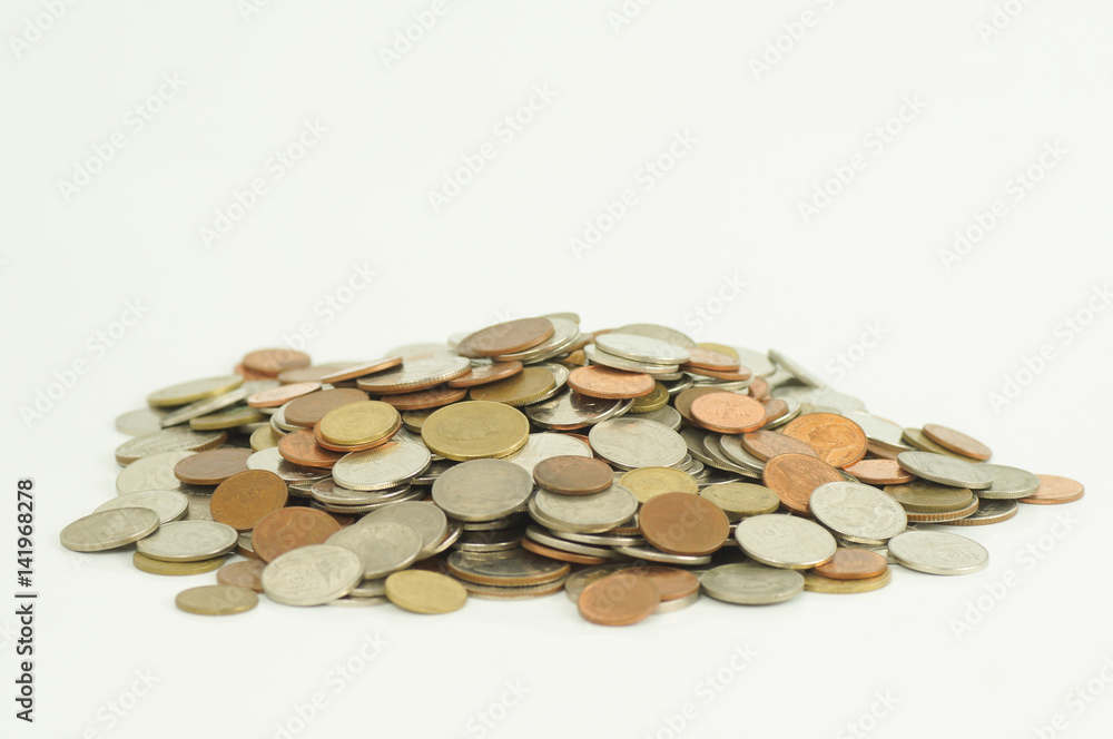 pile of money coin isolated on white background pile of money coin isolated on white background