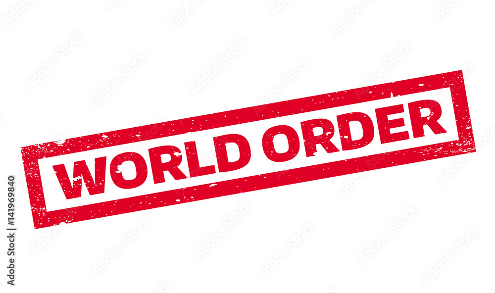 Fototapeta premium World Order rubber stamp. Grunge design with dust scratches. Effects can be easily removed for a clean, crisp look. Color is easily changed.